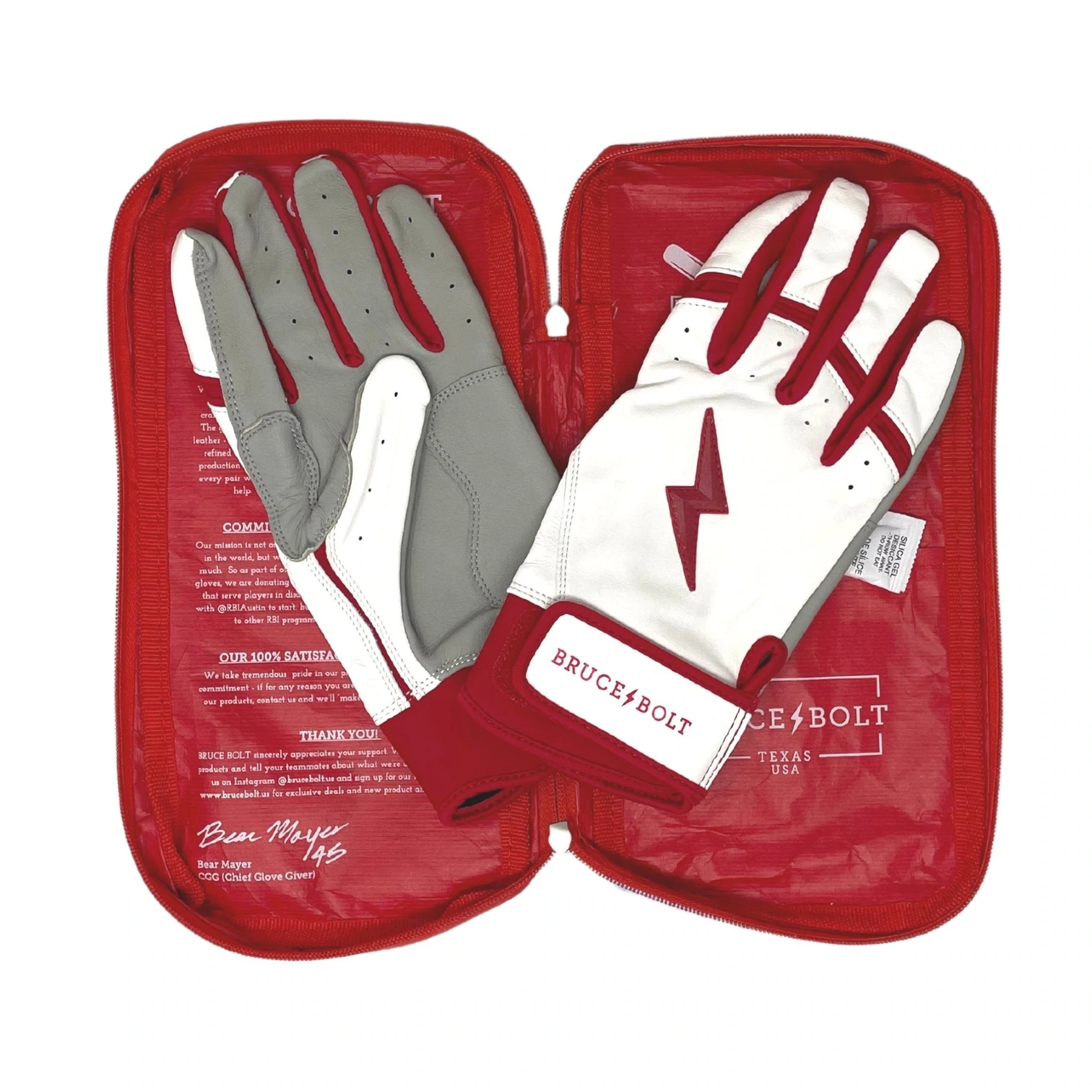 Bruce Bolt – BADER Series Youth Short Cuff Batting Gloves | BADER WHITE 4 Bruce Bolt – BADER Series Youth Short Cuff Batting Gloves | BADER WHITE - Image 2