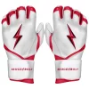 Bruce Bolt – BADER Series Adult Long Cuff Batting Gloves | BADER WHITE -Bats Elegant Shop Bader WH long 1 1