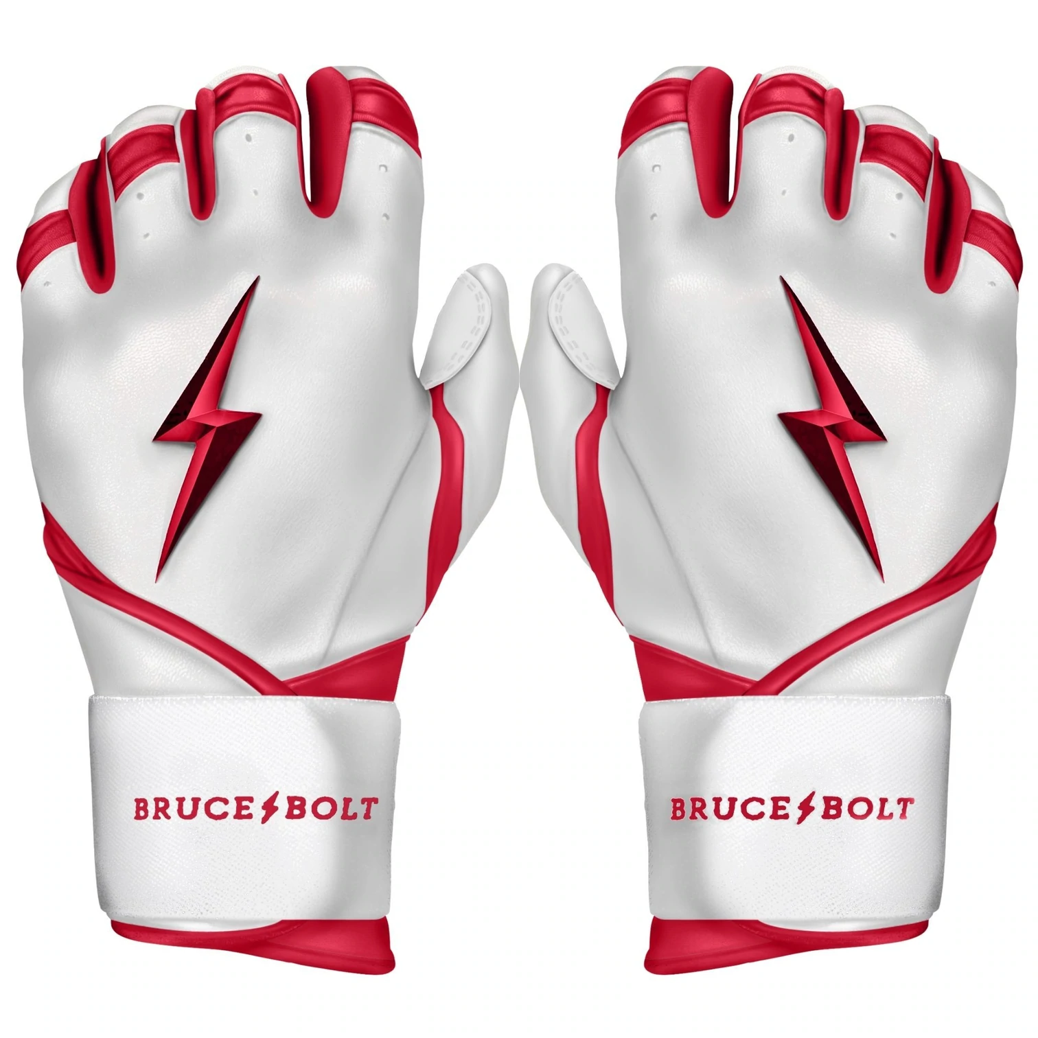 Bruce Bolt – BADER Series Adult Long Cuff Batting Gloves | BADER WHITE 3 Bruce Bolt – BADER Series Adult Long Cuff Batting Gloves | BADER WHITE