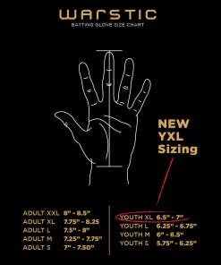 WARSTIC – WORKMAN3 Youth Batting Gloves – USA -Bats Elegant Shop Batting Glove Sizing Chart 1