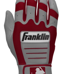 Franklin Custom CFX Pro Batting Gloves – Adult – Grey/Cardinal