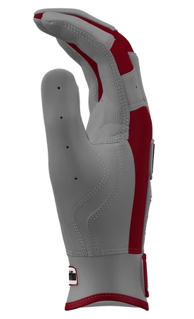 Franklin Custom CFX Pro Batting Gloves – Adult – Grey/Cardinal 5 Franklin Custom CFX Pro Batting Gloves – Adult – Grey/Cardinal - Image 3
