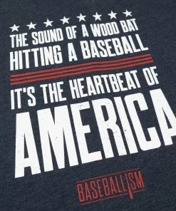 Baseballism Heartbeat Men’s T-Shirt -Bats Elegant Shop HeartbeatofAmerica 3