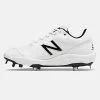 New Balance – White Low-Cut L3000v5 Metal Spikes (L3000SW5) -Bats Elegant Shop L3000SW5 3