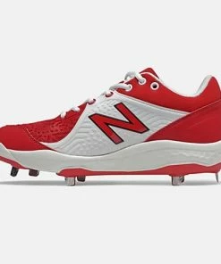 New Balance – Red/White Low-Cut L3000v5 Metal Spikes (L3000TR5) -Bats Elegant Shop L3000TR5 3