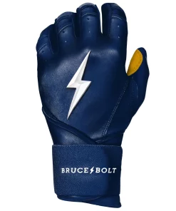 Bruce Bolt Batting Gloves – PREMIUM PRO Youth Long Cuff -Bats Elegant Shop Long Cuff Navy 2
