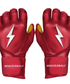 Bruce Bolt Batting Gloves – PREMIUM PRO Adult Long Cuff -Bats Elegant Shop Long Cuff Red 1 1