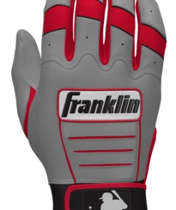 Franklin Custom CFX Pro Batting Gloves – Adult – Grey/Red