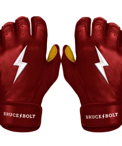 Bruce Bolt – PREMIUM PRO Adult Short Cuff Batting Gloves -Bats Elegant Shop Short Cuff Maroon 1