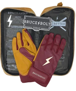 Bruce Bolt – PREMIUM PRO Youth Short Cuff Batting Gloves -Bats Elegant Shop Short Cuff Maroon 4 1