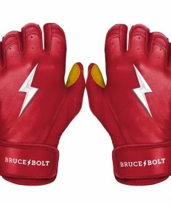 Bruce Bolt – PREMIUM PRO Adult Short Cuff Batting Gloves -Bats Elegant Shop Short Cuff Red 1