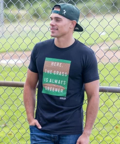 Baseballism Grass Is Greener Men’s T-Shirt -Bats Elegant Shop grass is greener 3