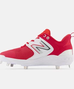 New Balance Red/White L3000v6 Metal Spikes -Bats Elegant Shop l3000tr6 3