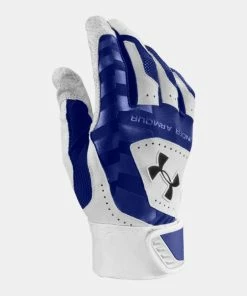 Under Armour Adult Yard Batting Gloves – White/Royal