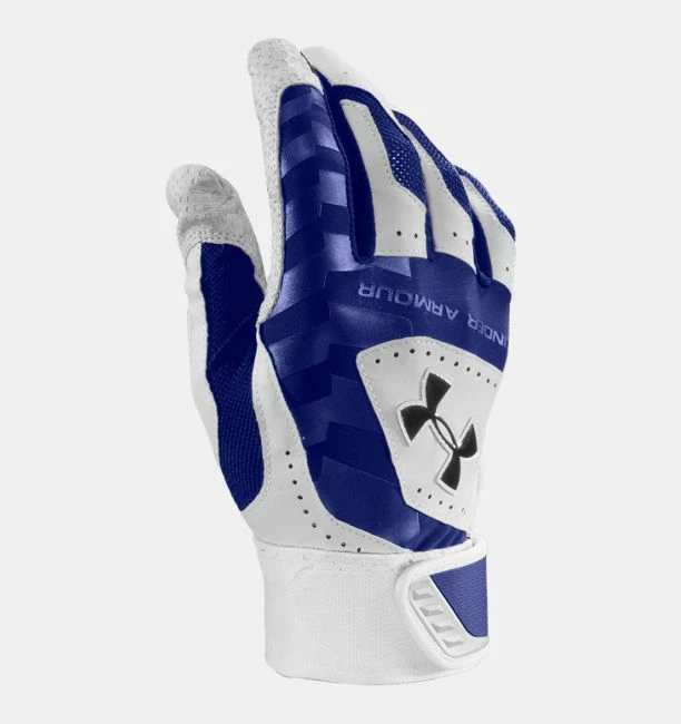 Under Armour Adult Yard Batting Gloves – White/Royal 3 Under Armour Adult Yard Batting Gloves – White/Royal
