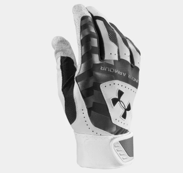 Under Armour Adult Yard Batting Gloves – Black/White 3 Under Armour Adult Yard Batting Gloves – Black/White