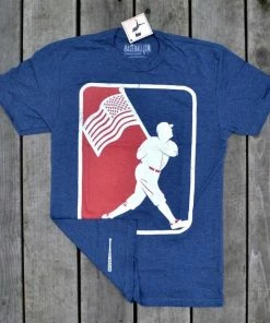 Baseballism Flag Man Navy T-Shirt (Men’s)