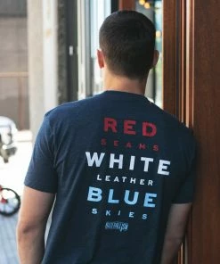 Baseballism – Home Team – Red, White And Blue T-Shirt (Men’s) -Bats Elegant Shop products hometeam rwb 6