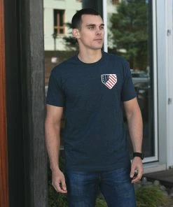 Baseballism – Home Team – Red, White And Blue T-Shirt (Men’s) -Bats Elegant Shop products hometeam rwb 7