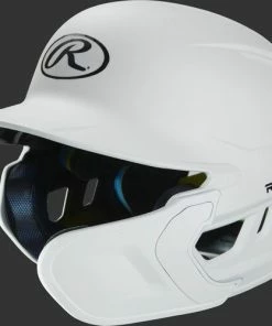 Rawlings Mach Batting Helmet W/ EXT Flap – White (MACHEXTR)