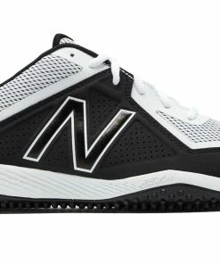 New Balance – White/Black 4040v4 Baseball Turf Shoes (T4040WB4)